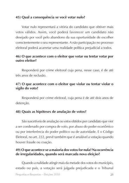 Perguntas e Respostas – Eleições 2010 (PDF – 1.3MB