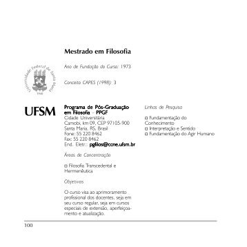 Mestrado em Filosofia - UFSM