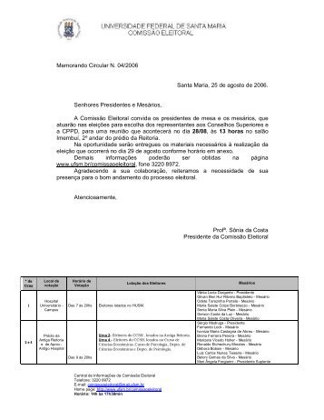 Comissão Eleitoral convoca os presidentes e mesários para - UFSM