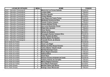 Eleição Conselho Tutelar 2010 - Escala de Mesários - Prefeitura de ...