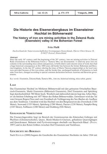 Die Historie des Eisenerzbergbaus im Eisensteiner Hochtal im ...