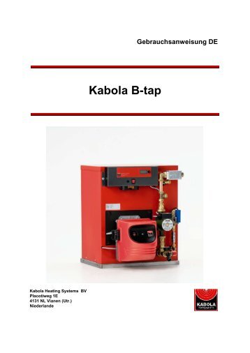 Gebrauchsanweisung DE Kabola B-tap - Kabola Heating Systems BV