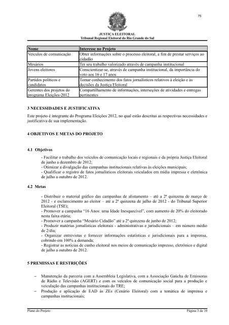 RELATÓRIO - Tribunal Regional Eleitoral do Rio Grande do Sul