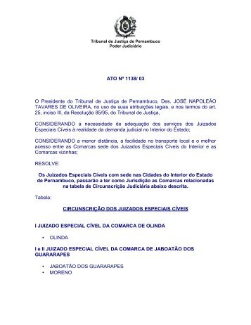 Juizados - Poder Judiciário de Pernambuco