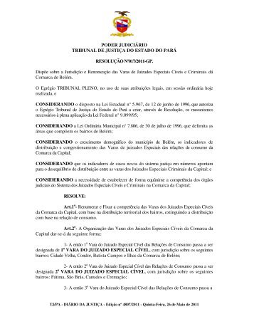 Resolução 017/2011 - Tribunal de Justiça do Estado do Pará