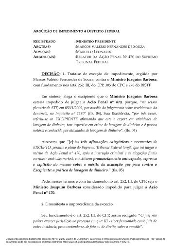 Leia a íntegra da decisão - STF