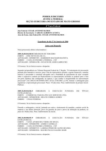 PODER JUDICIÁRIO JUSTIÇA FEDERAL SEÇÃO JUDICIÁRIA DO ...