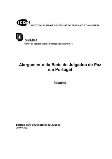 Alargamento da rede de Julgados de Paz em Portugal: Relatório