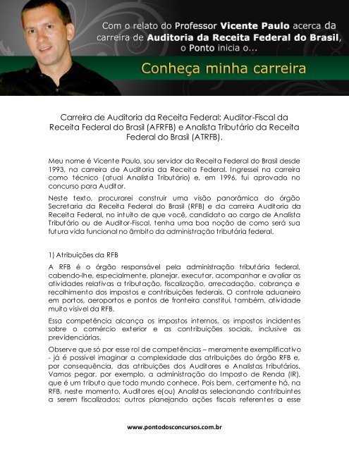 Carreira de Auditoria da Receita Federal - Ponto dos Concursos