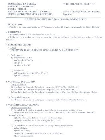 MINISTÉRIO DA DEFESA EXÉRCITO BRASILEIRO DECEx-DETMil ...