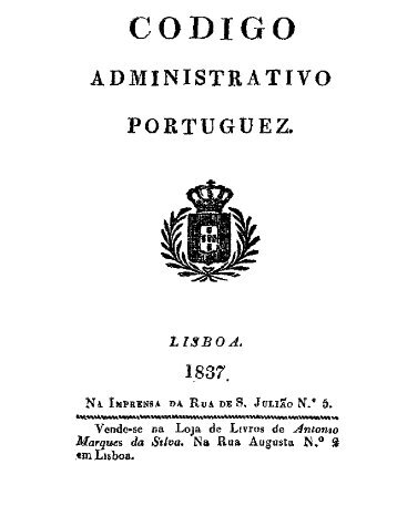 Código Administrativo de 1836 - Faculdade de Direito da UNL