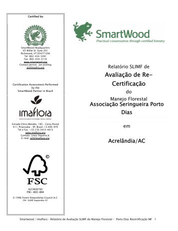 Avaliação de Re- Certificação - Rainforest Alliance