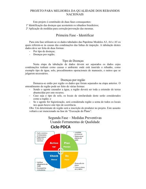 Projeto - Ministério da Agricultura, Pecuária e Abastecimento
