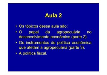 O papel da agropecuária no desenvolvimento econômico