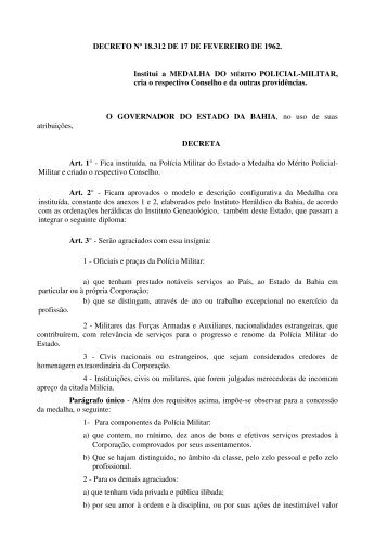 Decreto - Polícia Militar da Bahia