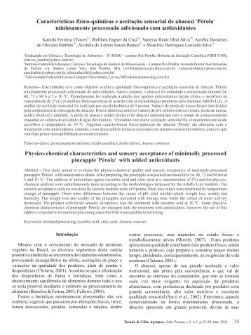 Características físico-químicas e aceitação sensorial - Emepa