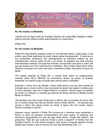 Padre Pio e a modéstia - Nos Passos de Maria