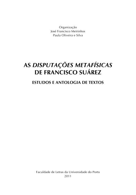 as disputações metafísicas de francisco suárez - Universidade do ...