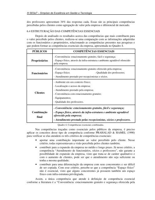 Competências organizacionais: um estudo de caso de ... - aedb