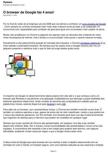 O browser da Google faz 4 anos! - Pplware