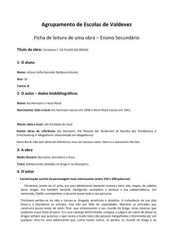 Christiane F Juliana10B.pdf - Agrupamento de Escolas de Valdevez