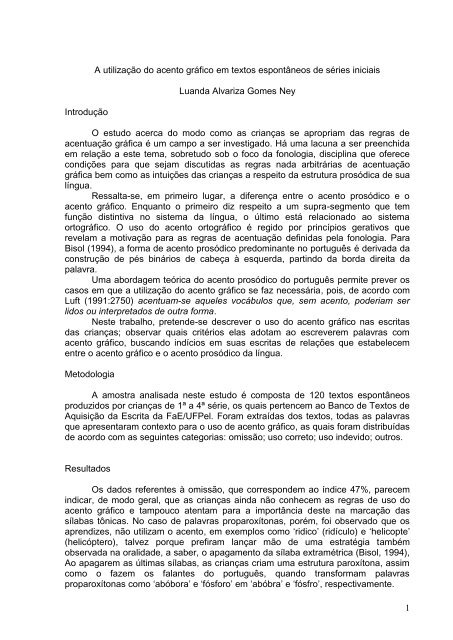 O Uso de Acentos Gráficos Na Escrita, PDF, Estresse (Linguística)