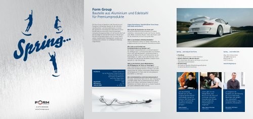 Form Group Bauteile aus Aluminium und Edelstahl f