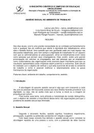 ASSÉDIO SEXUAL NO AMBIENTE DE TRABALHO - Unisalesiano