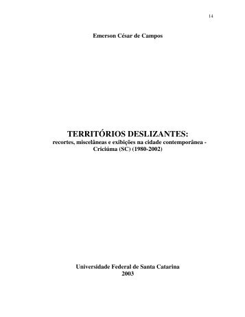 TERRITÓRIOS DESLIZANTES: - UFSC