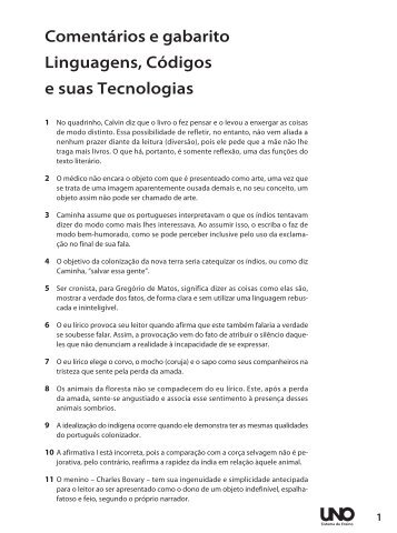 Comentários e gabarito Linguagens, Códigos e suas Tecnologias