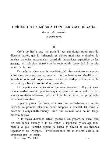 Origen de la música popular vascongada: boceto de estudio