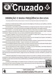Jornal O CRUZADO - JUL/AGO/SET 2011 - A:.R:.L:.S:. Cavaleiros ...
