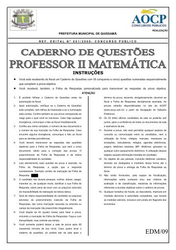 Professor II Matemática - aocp