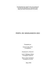 perfil de graduandos 2003 - Universidad de Puerto Rico en Humacao