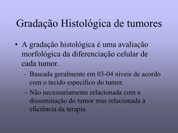 Gradação Histológica de tumores - medicina | celular