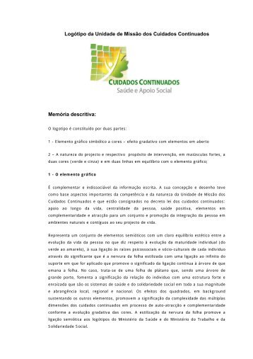 Memória descritiva do logótipo - Rede Nacional de Cuidados ...