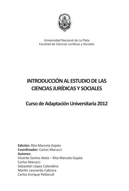 Introducción al Estudio de las Ciencias Jurídicas y - Facultad de ...