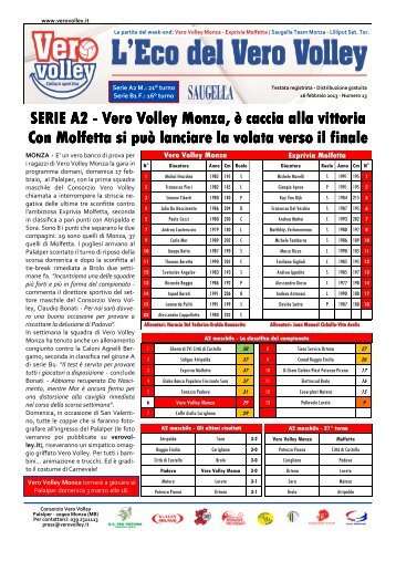 L'Eco del Vero Volley - Supplemento n 12 del 16 feb 13