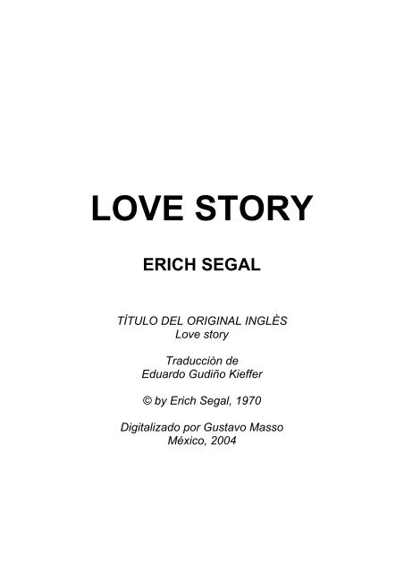 love story erich segal - Crisol