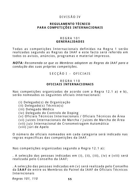 Regras oficiais de Atletismo - Ricardo Bettencourt