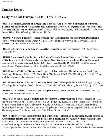 History of Early Modern Europe