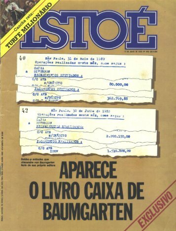 Aparece o livro caixa de Baumgarten