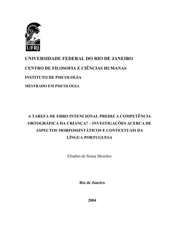 centro de filosofia e ciências humanas - UFRJ