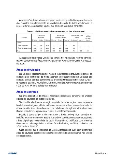 Censo Agropecuário 2006 - Resultados Preliminares - IBGE