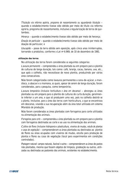 Censo Agropecuário 2006 - Resultados Preliminares - IBGE