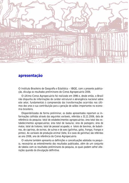 Censo Agropecuário 2006 - Resultados Preliminares - IBGE
