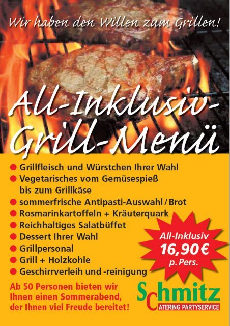 Schmitz Partyservice - All-Inklusive-Grill-Menü