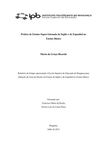 Relatório Graça.pdf - Biblioteca Digital do IPB - Instituto Politécnico ...