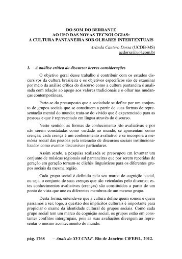 pág. 1768 – Anais do XVI CNLF. Rio de Janeiro: CiFEFiL, 2012. DO ...
