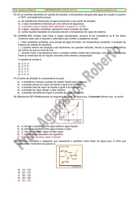 PROPRIEDADES COLIGATIVAS-EXERCÍCIOS